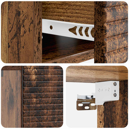 Wall-Mounted Bedside Cabinet 2 pcs Old Wood 49 x 34.5 x 20 cm