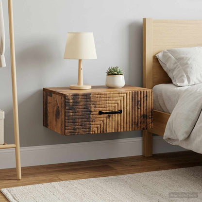 Wall-Mounted Bedside Cabinet 2 pcs Old Wood 49 x 34.5 x 20 cm
