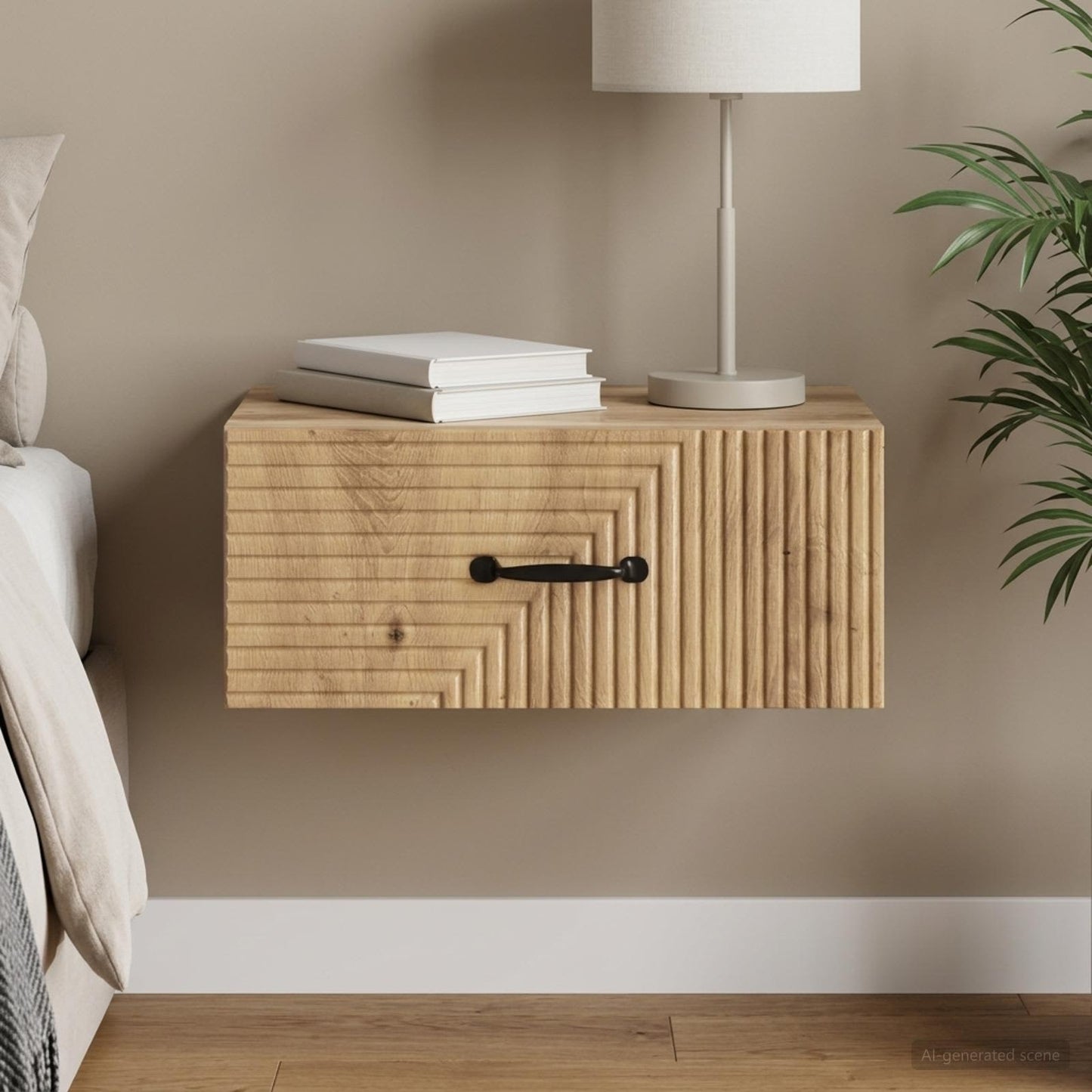 Wall-Mounted Bedside Cabinet Artisan Oak 49 x 34.5 x 20 cm