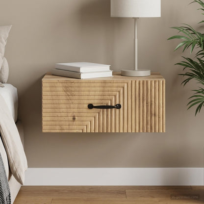 Wall-Mounted Bedside Cabinet Artisan Oak 49 x 34.5 x 20 cm
