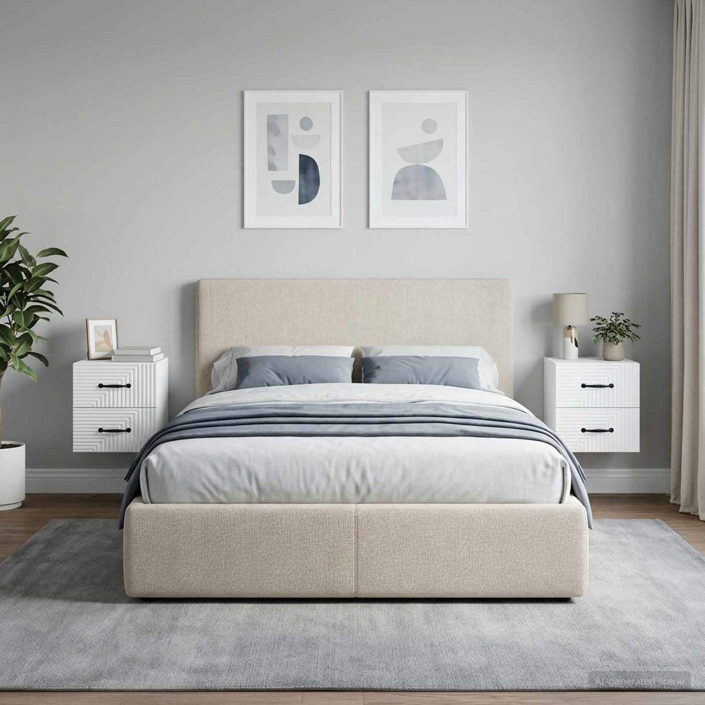 Wall-Mounted Bedside Cabinet 2 pcs White 34.5 x 33 x 40 cm