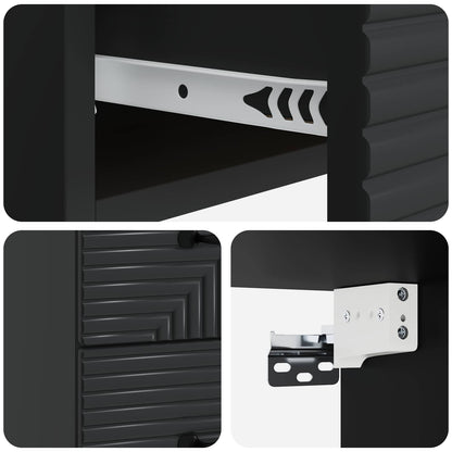 Wall-Mounted Bedside Cabinet Black 34.5 x 33 x 40 cm