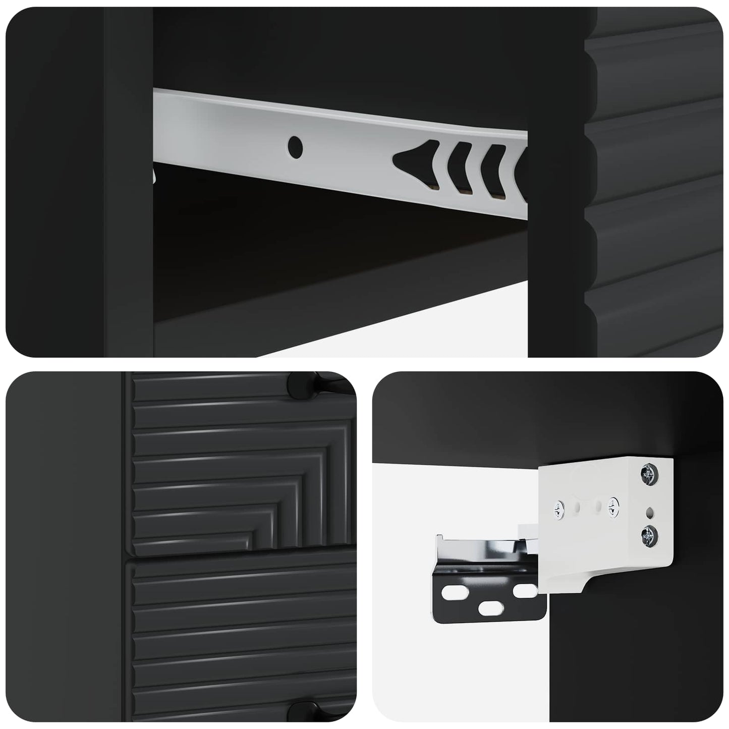 Wall-Mounted Bedside Cabinet 2 pcs Black 34.5 x 33 x 40 cm