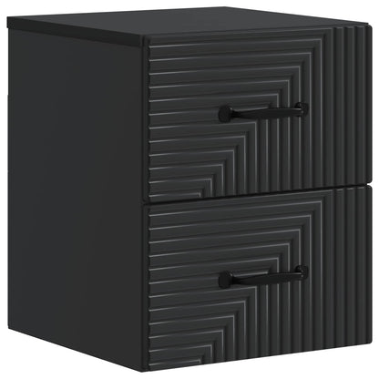 Wall-Mounted Bedside Cabinet 2 pcs Black 34.5 x 33 x 40 cm