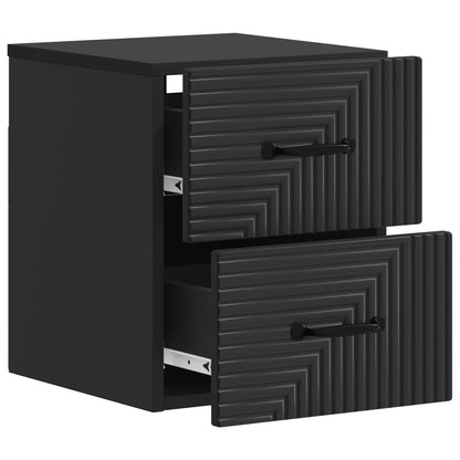 Wall-Mounted Bedside Cabinet 2 pcs Black 34.5 x 33 x 40 cm