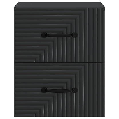 Wall-Mounted Bedside Cabinet 2 pcs Black 34.5 x 33 x 40 cm