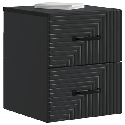 Wall-Mounted Bedside Cabinet 2 pcs Black 34.5 x 33 x 40 cm