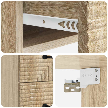 Wall-Mounted Bedside Cabinet 2 pcs Sonoma Oak 34.5 x 33 x 40 cm