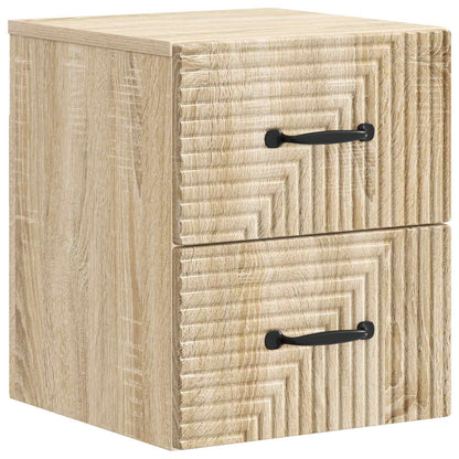 Wall-Mounted Bedside Cabinet 2 pcs Sonoma Oak 34.5 x 33 x 40 cm