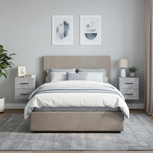 Wall-Mounted Bedside Cabinet 2 pcs Concrete Grey