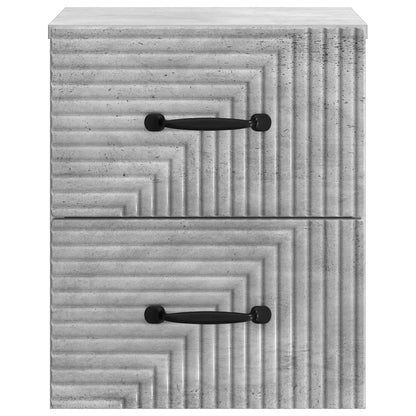 Wall-Mounted Bedside Cabinet with Drawer 2 pcs Concrete Grey