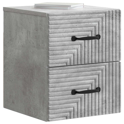Wall-Mounted Bedside Cabinet with Drawer 2 pcs Concrete Grey