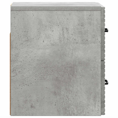 Wall-Mounted Bedside Cabinet with Drawer 2 pcs Concrete Grey