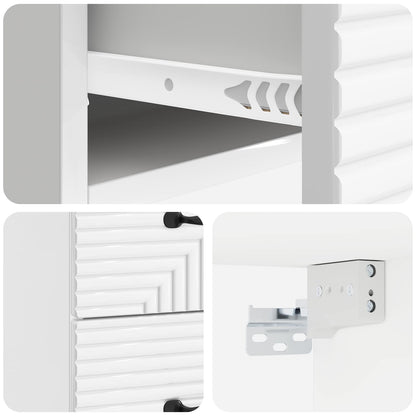 Wall-Mounted Bedside Cabinet High Gloss White 34.5 x 33 x 40 cm