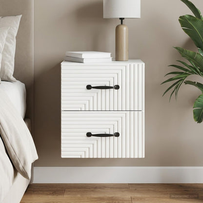 Wall-Mounted Bedside Cabinet High Gloss White 34.5 x 33 x 40 cm