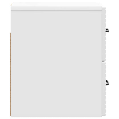 Wall-Mounted Bedside Cabinet High Gloss White 34.5 x 33 x 40 cm