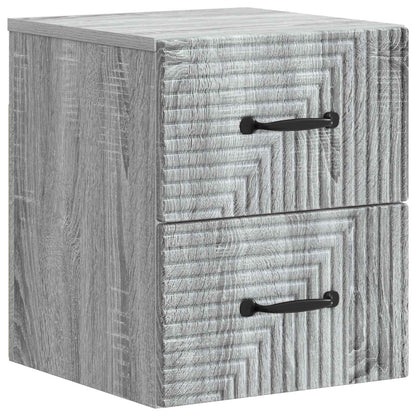 Wall-Mounted Bedside Cabinet Grey Sonoma 34.5 x 33 x 40 cm