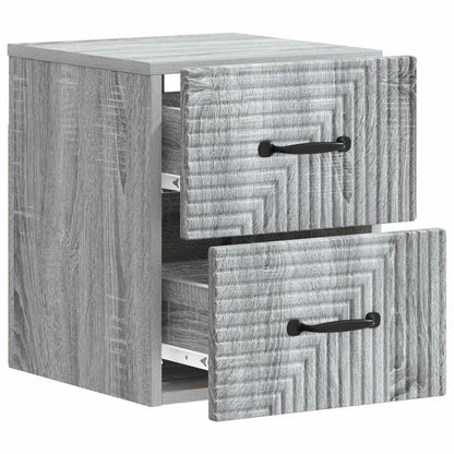 Wall-Mounted Bedside Cabinet Grey Sonoma 34.5 x 33 x 40 cm