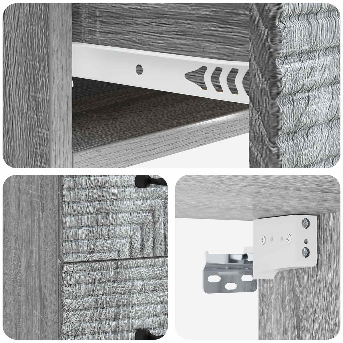 Wall-Mounted Bedside Cabinet 2 pcs Grey Sonoma