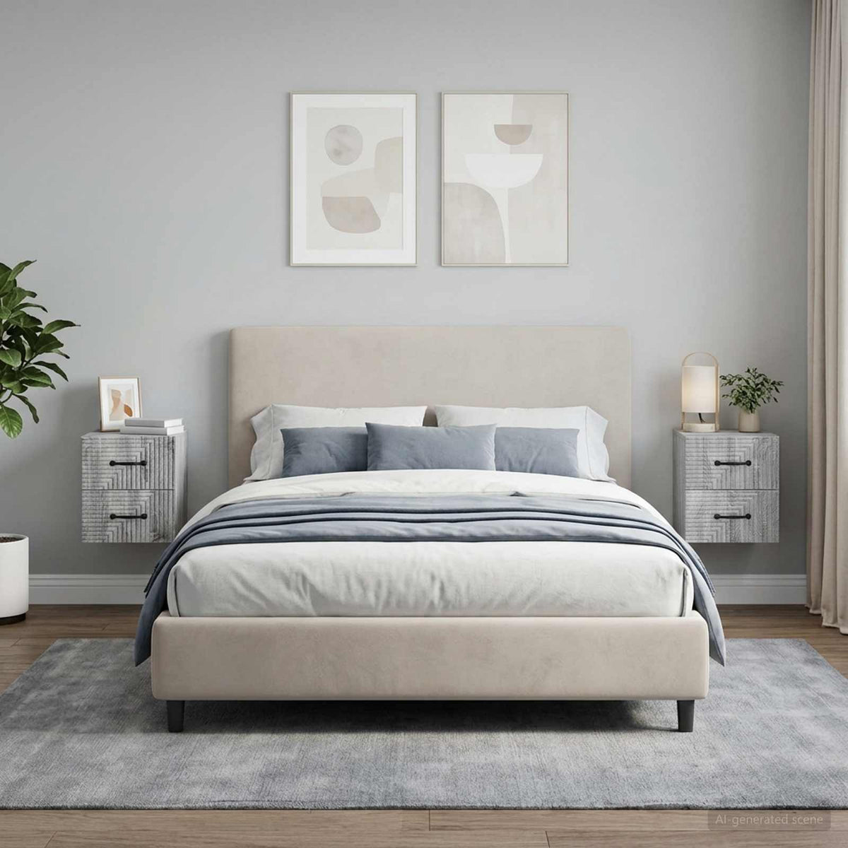 Wall-Mounted Bedside Cabinet 2 pcs Grey Sonoma