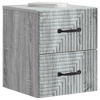 Wall-Mounted Bedside Cabinet 2 pcs Grey Sonoma Engineered Wood