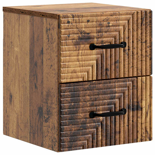 Wall-Mounted Bedside Cabinet Old Wood 34.5 x 33 x 40 cm