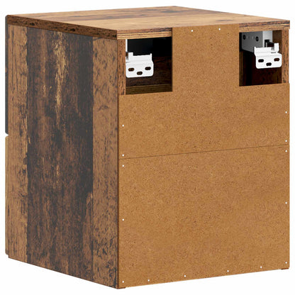 Wall-Mounted Bedside Cabinet Old Wood 34.5 x 33 x 40 cm