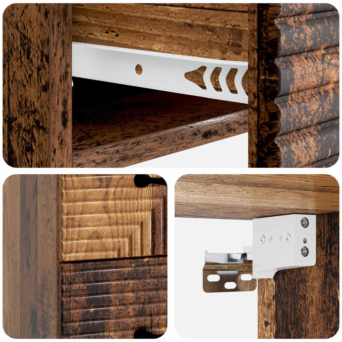 Wall-Mounted Bedside Cabinet 2 pcs Old Wood 34.5 x 33 x 40 cm