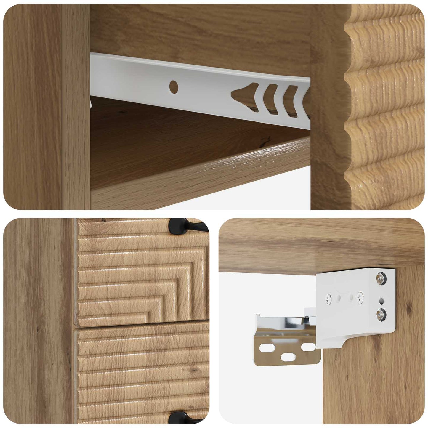 Wall-Mounted Bedside Cabinet Artisan Oak 34.5 x 33 x 40 cm
