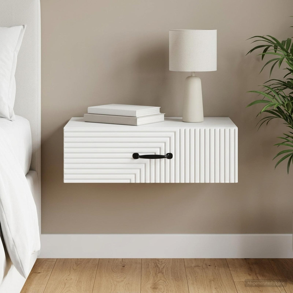 Wall-Mounted Side Table White 59 x 34.5 x 17 cm Engineered Wood
