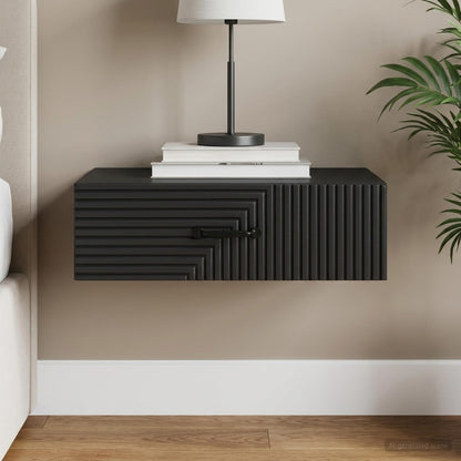 Wall-Mounted Side Table 59 x 34.5 x 17 cm Engineered Wood Black