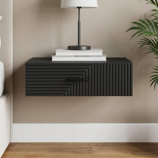 Wall-Mounted Side Table 59 x 34.5 x 17 cm Engineered Wood Black