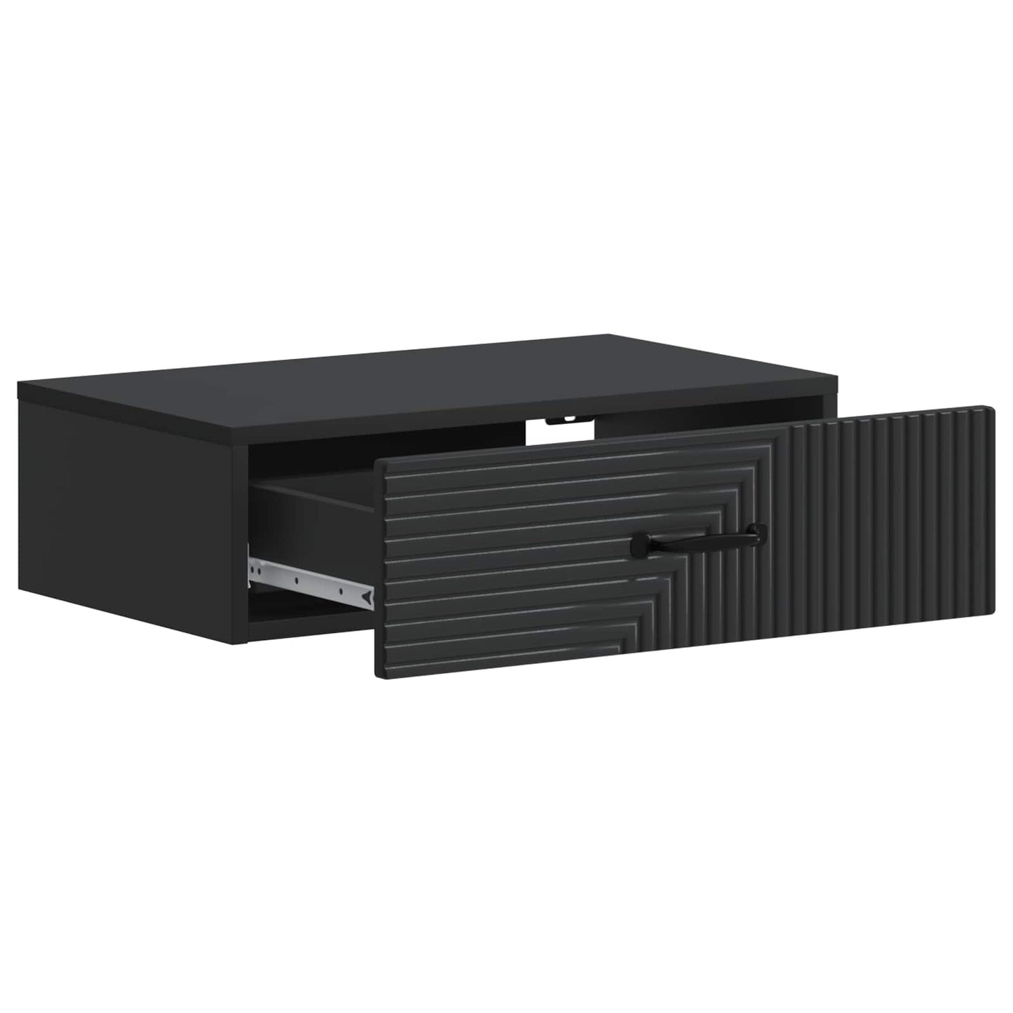 Wall-Mounted Side Table Black 59 x 34.5 x 17 cm Engineered Wood