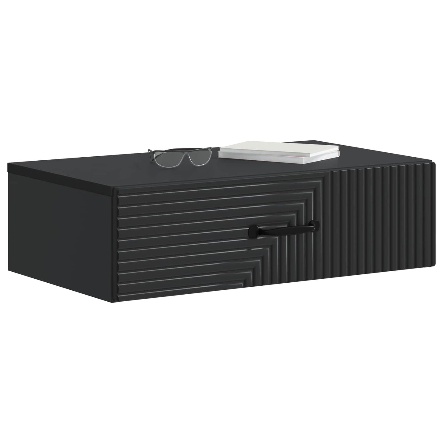 Wall-Mounted Side Table Black 59 x 34.5 x 17 cm Engineered Wood