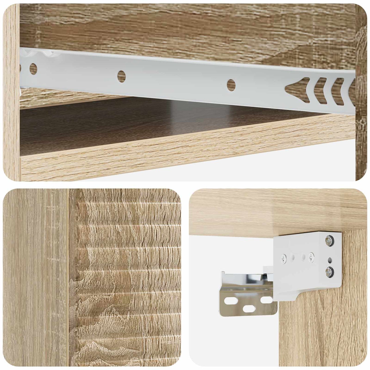 Wall-Mounted Side Table 59 x 34.5 x 17 cm Engineered Wood
