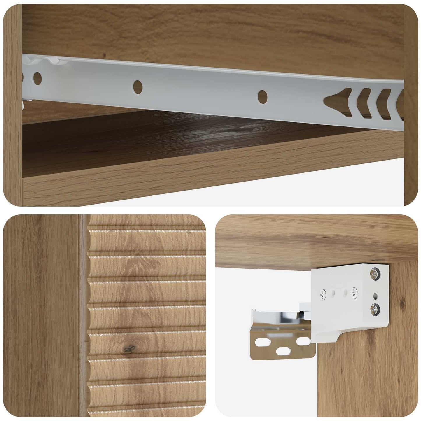 Wall-Mounted Side Table 59 x 34.5 x 17 cm Engineered Wood