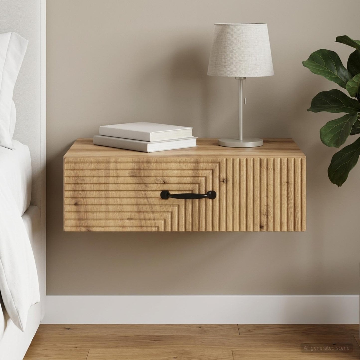 Wall-Mounted Side Table 59 x 34.5 x 17 cm Engineered Wood