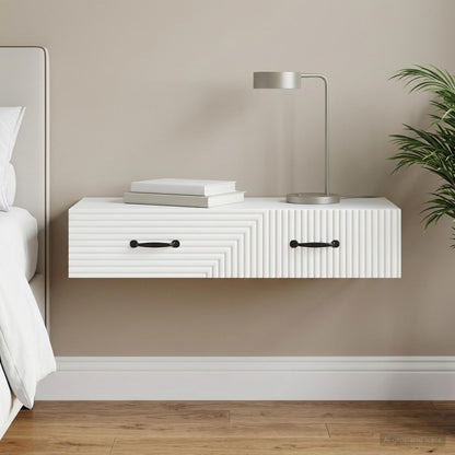 Wall-Mounted Side Table Wall-mounted White 87.5 x 34.5 x 17 cm
