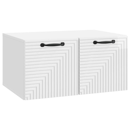 Wall-Mounted TV Cabinet High Gloss White 59.5 x 41 x 30 cm
