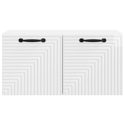 Wall-Mounted TV Cabinet High Gloss White 59.5 x 31 x 30 cm