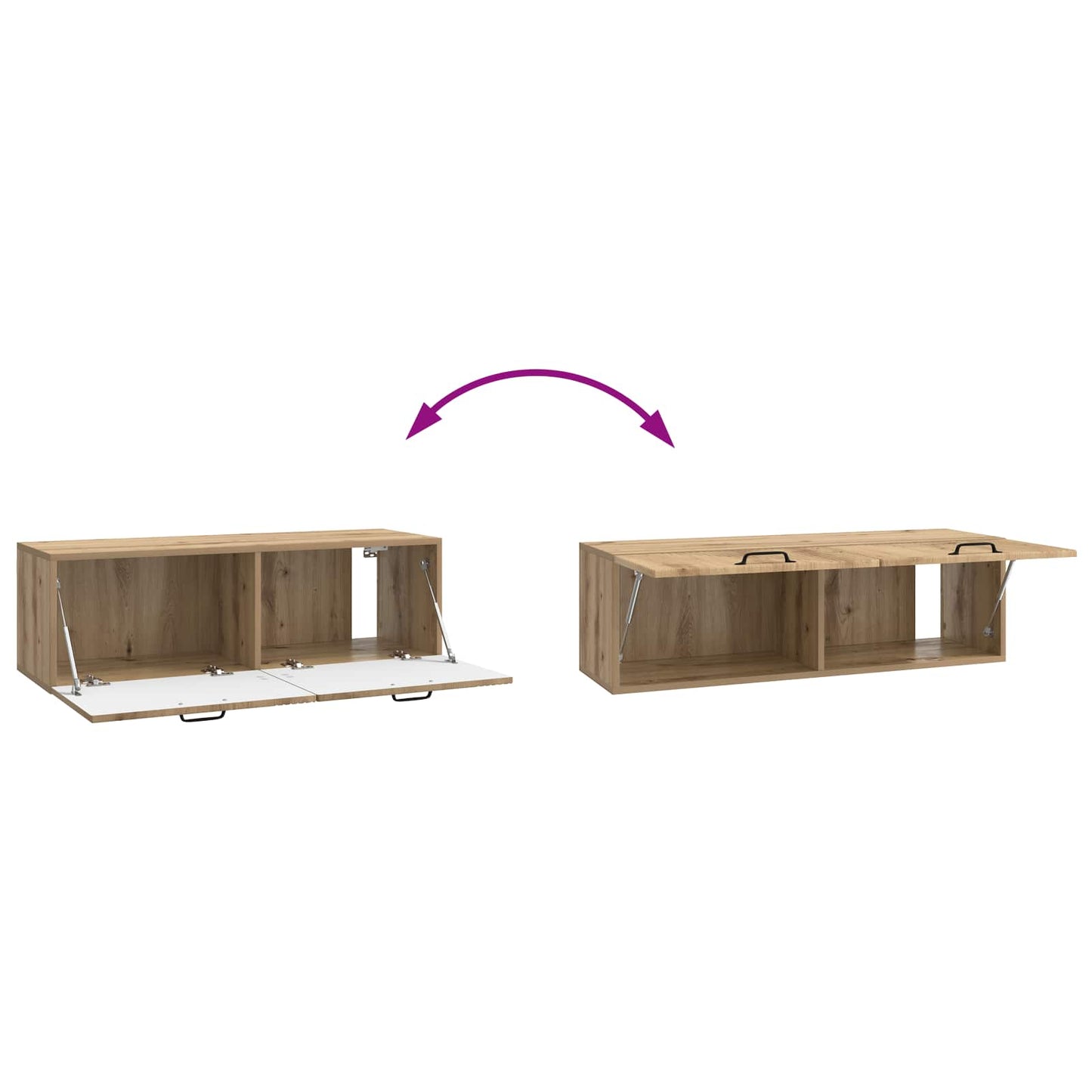 Wall-Mounted TV Cabinet 98 x 31 x 30 cm Artisan Oak