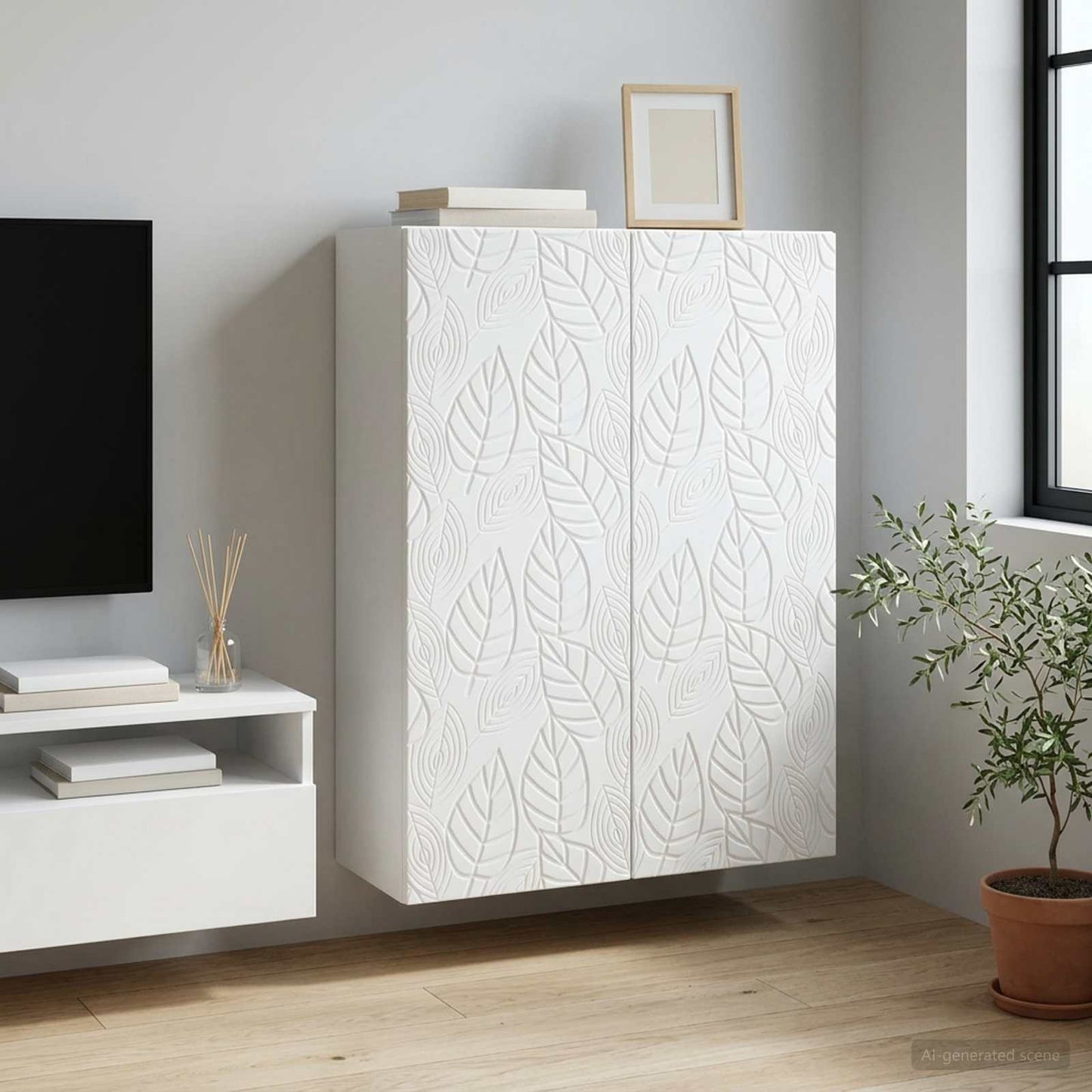 Wall-Mounted Cabinet White 66 x 34.5 x 90 cm Engineered Wood