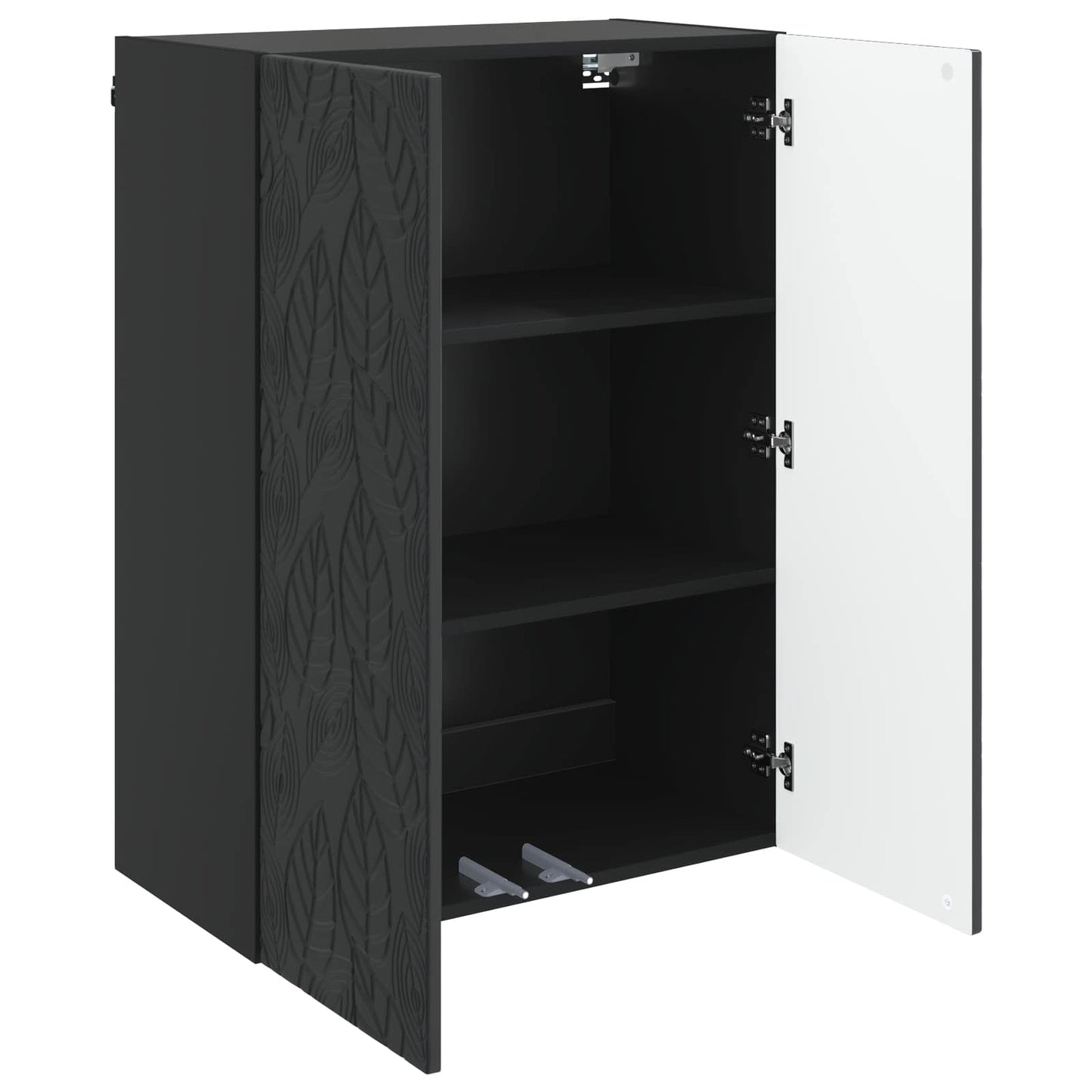 Wall-Mounted Cabinet Black 66 x 34.5 x 90 cm Engineered Wood