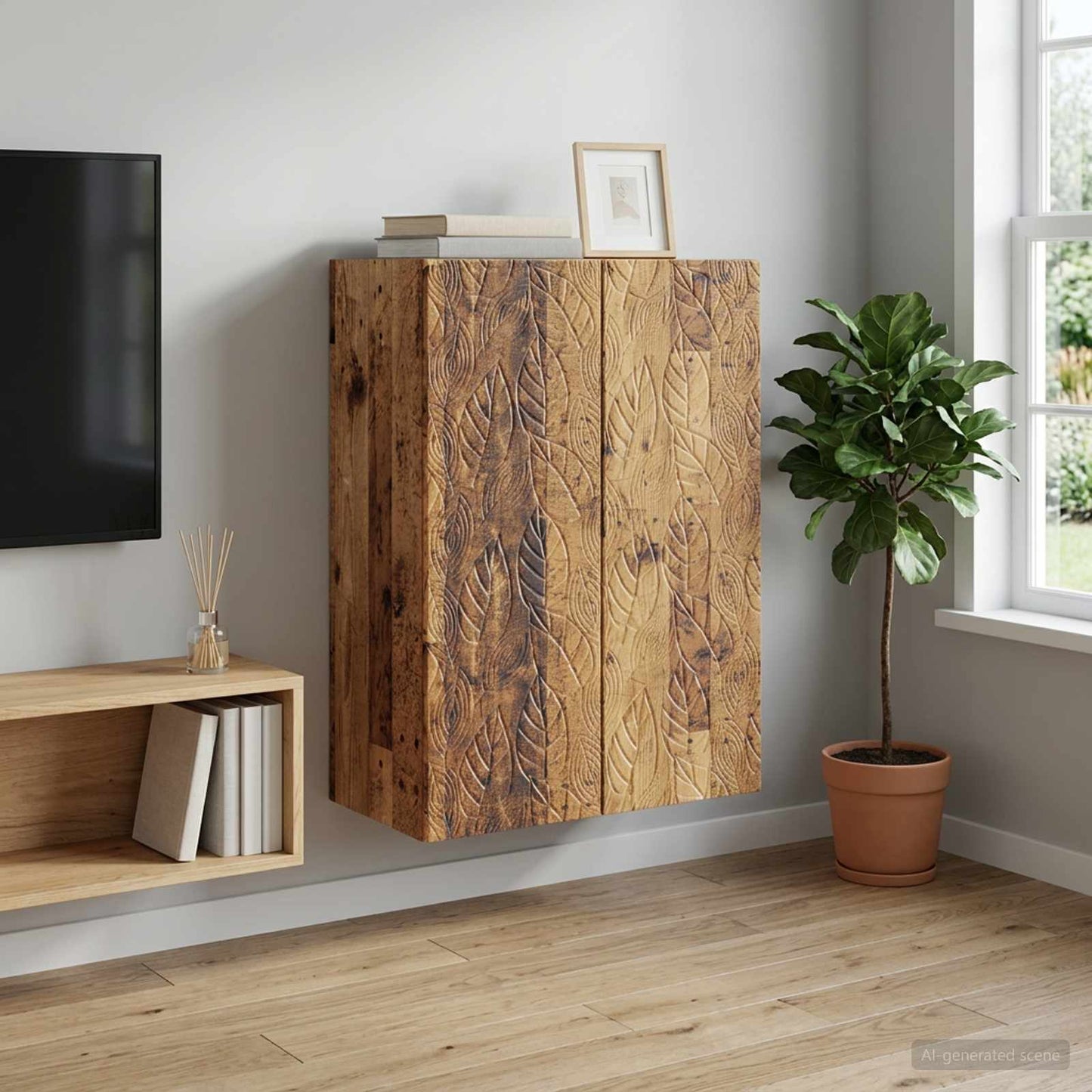 Wall-Mounted Cabinet 66 x 34.5 x 90 cm Engineered Wood Old Wood