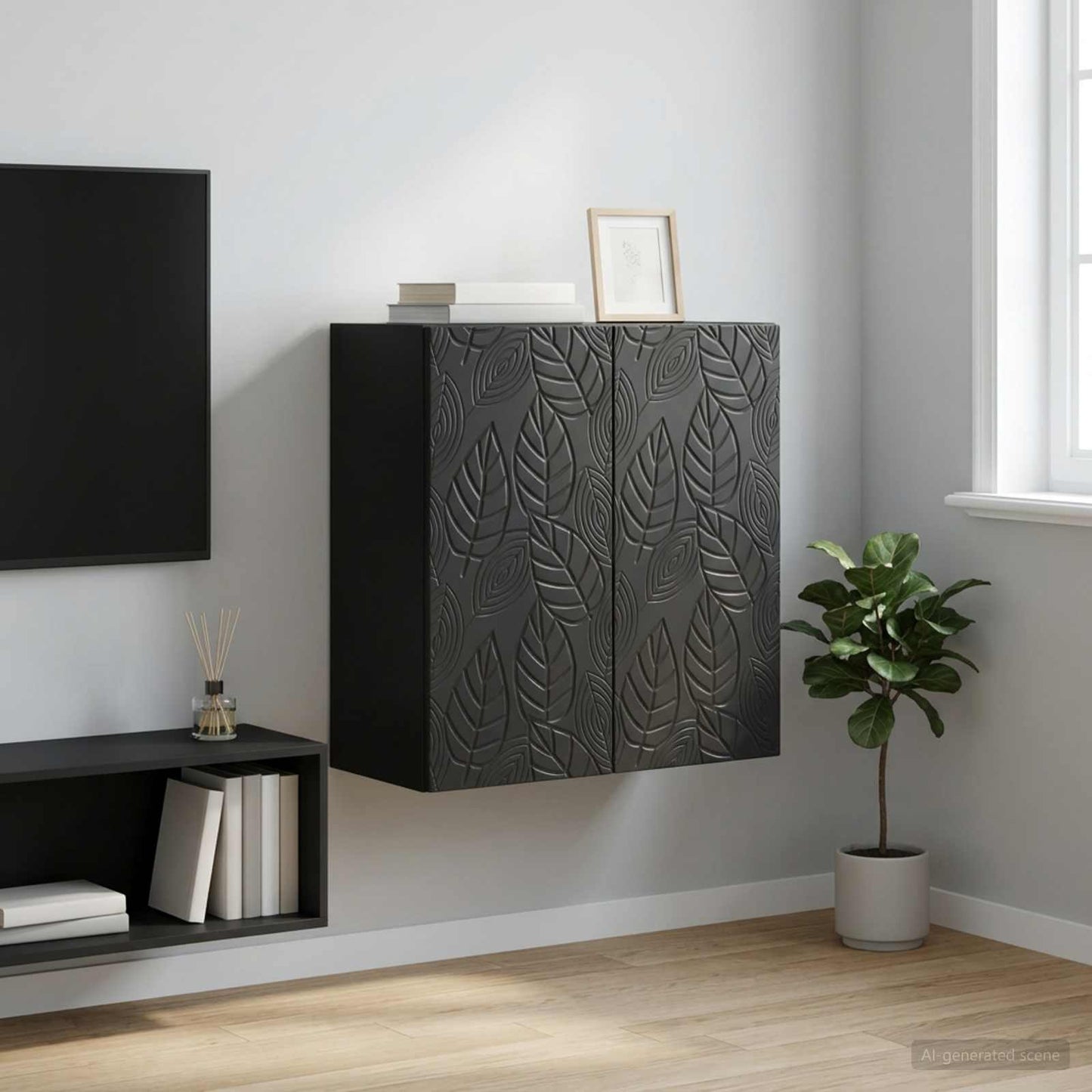 Wall-Mounted Cabinet 59 x 31 x 60 cm Engineered Wood Black