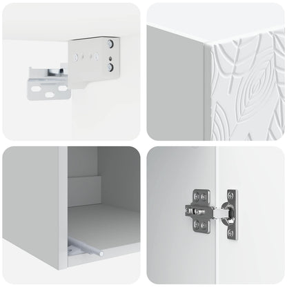 Wall-Mounted Cabinet White 33 x 34.5 x 90 cm Engineered Wood