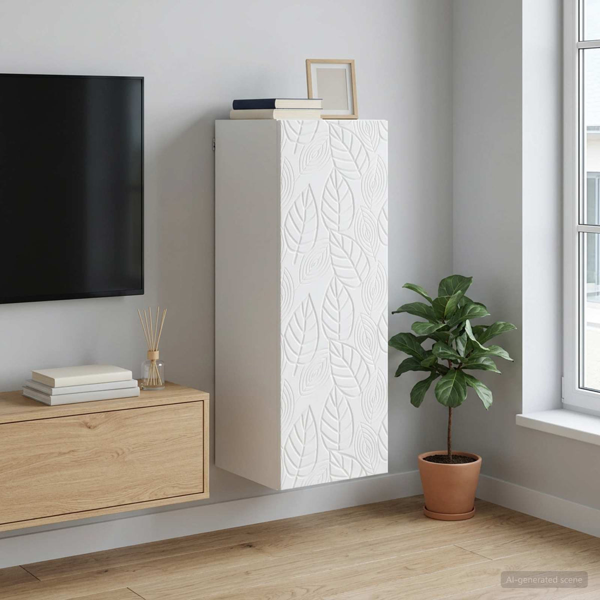 Wall-Mounted Cabinet White 33 x 34.5 x 90 cm Engineered Wood
