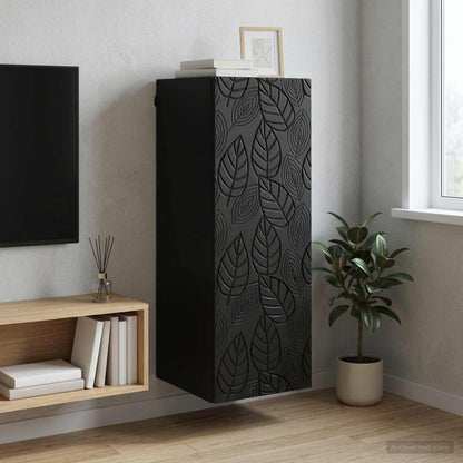 Wall-Mounted Cabinet 33 x 34.5 x 90 cm Engineered Wood Black