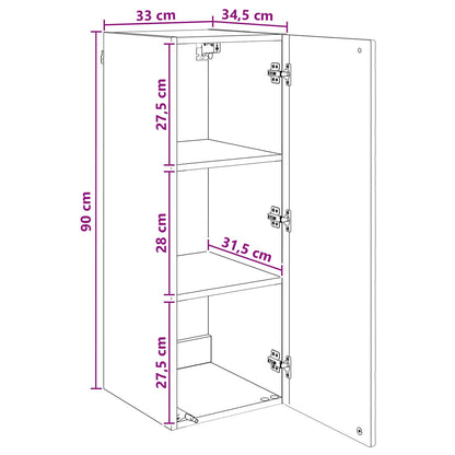 Wall-Mounted Cabinet Concrete Grey 33 x 34.5 x 90 cm