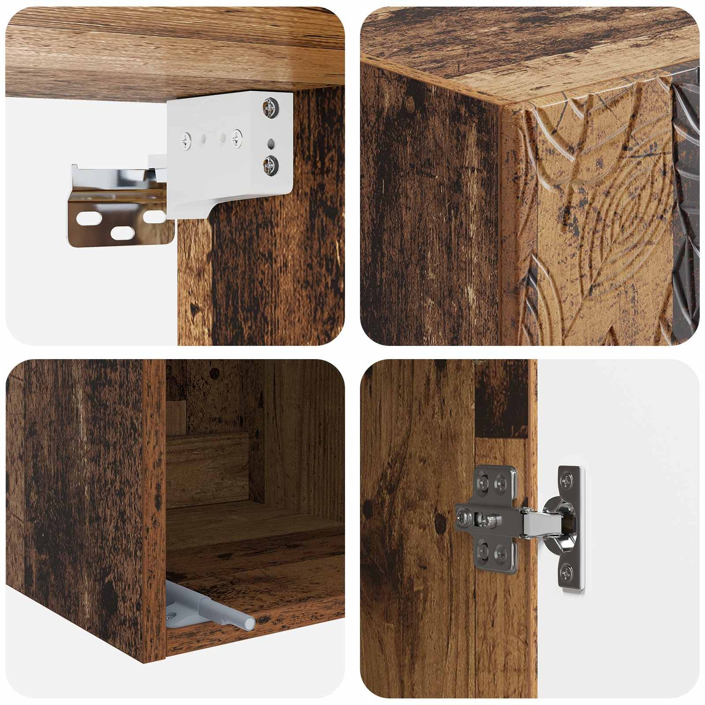 Wall-Mounted Cabinet 33 x 34.5 x 90 cm Engineered Wood Old Wood